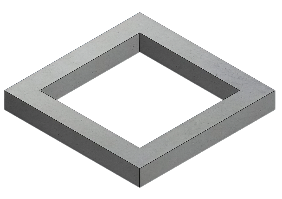 Betonstelrand vierkant, 82x82x10cm, sparing 60cm