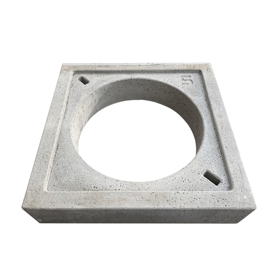 Fundatieplaat 90x90x12 cm, gat rond Ø63 cm