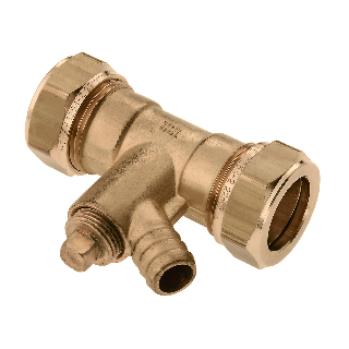 BONFIX 82680 Knel Rechte koppeling met aftap 15x15 mm
