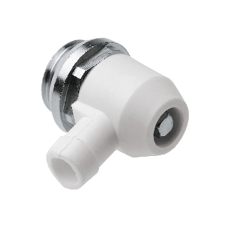 Draaibare aftapper 3/8" + siliconen O-ring + grote doorlaat