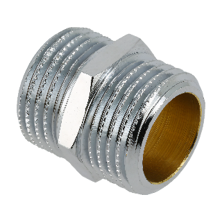 BONFIX 81130 Dubbele nippel 1/2" buitendraad verchroomd