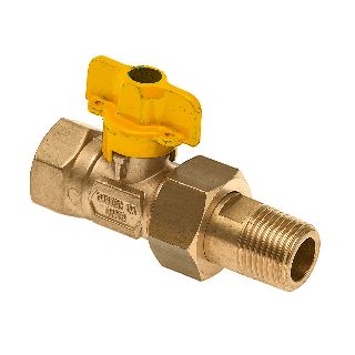 Gaskogelkraan 1/2" binnen x 1/2" kopp. buitendraad