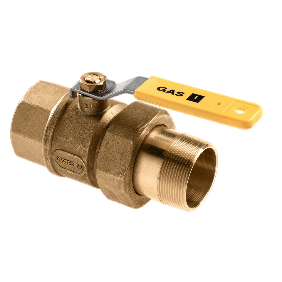 Gaskogelkraan 5/4" binnen x 5/4" kopp. buitendraad