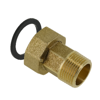 2-del. koppeling 3/8"con.buitendraad x 1/2" wartel