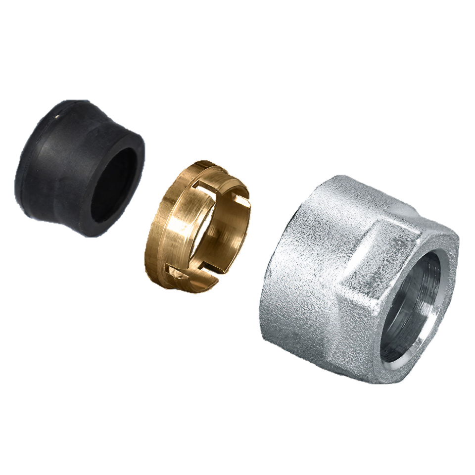 TR91/A Adaptor (Pilaar, knelring en wartel) voor koper 15