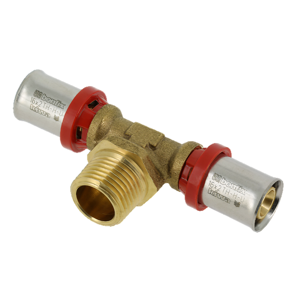 BONFIX Alu-pers 2000615 T-stuk 20 x 1/2" buitendraad x 20 mm