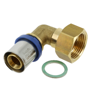 BONFIX Alu-pers 2-delige Knie met vlakke dichting ¾" x 20 mm