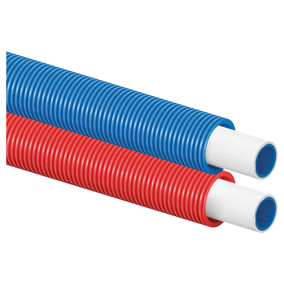 Uponor Uni Pipe PLUS wit in mantelbuis 25x2,5 - 40/32 blauw 50m