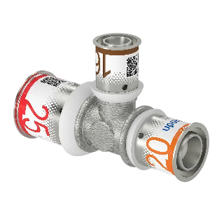 Uponor S-Press Plus pers T-stuk verlopend 25x16x20mm