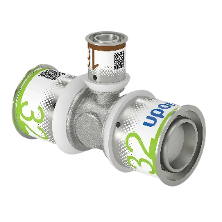 Uponor S-Press Plus pers T-stuk verlopend 32x16x32mm