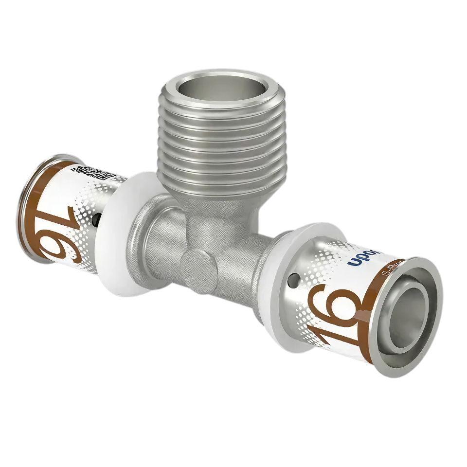 Uponor S-Press Plus pers T-stuk bu.dr. 16x1/2"x16mm