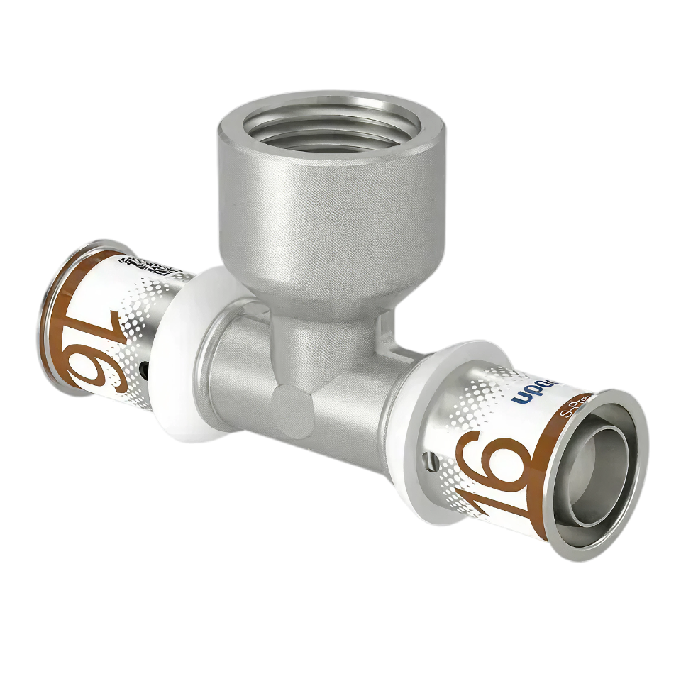 Uponor S-Press Plus pers T-stuk bi.dr. 16x1/2"x16mm