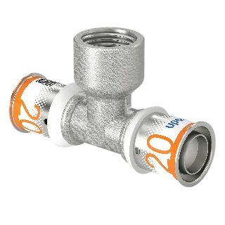 Uponor S-Press Plus pers T-stuk bi.dr. 20x1/2"x20mm