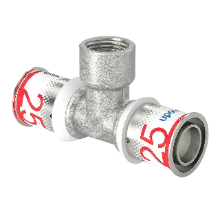 Uponor S-Press Plus pers T-stuk bi.dr. 25x1/2"x25mm