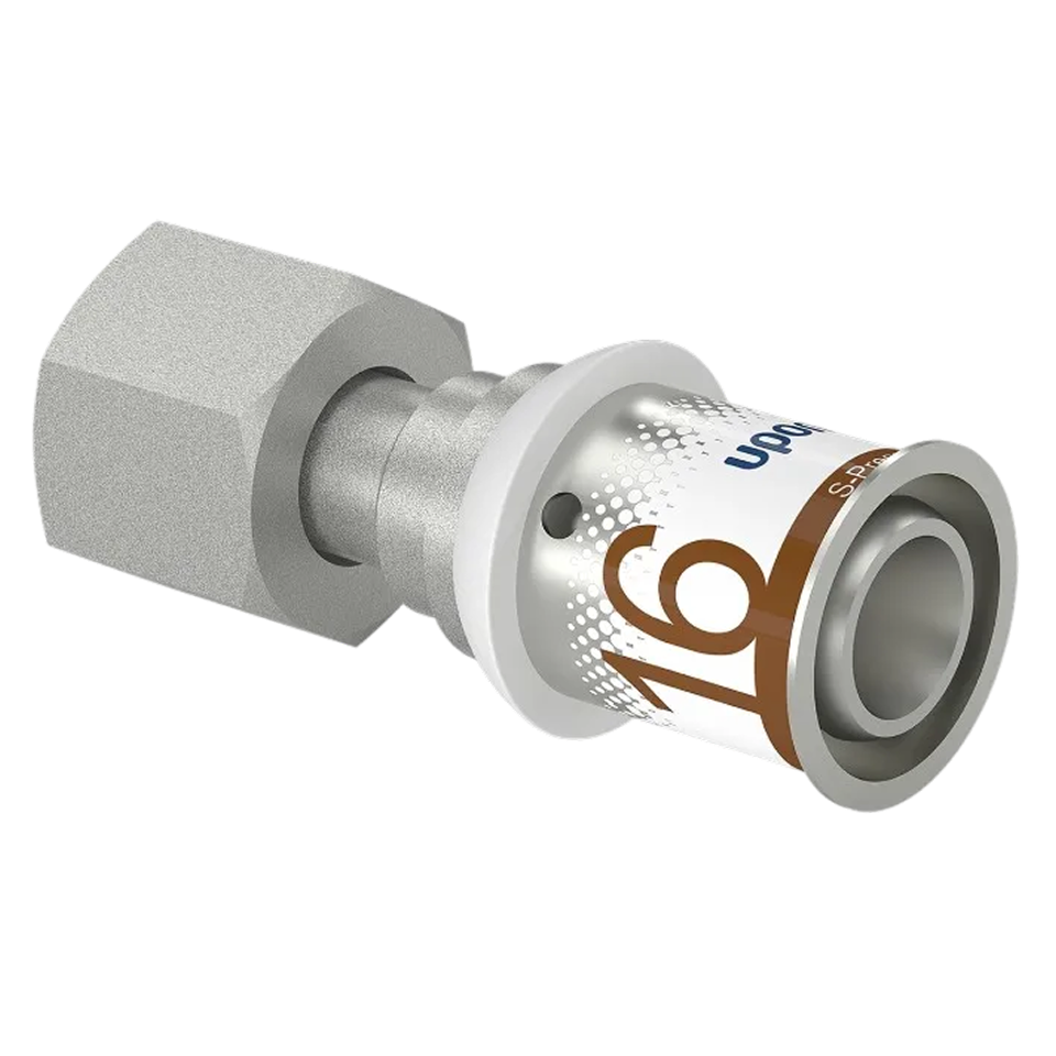 Uponor S-Press Plus schroefkoppeling 16mmx3/8" m.wartel bi.d