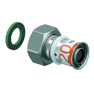 Uponor S-Press Plus schroefkoppeling wartel bi.dr. 20mmx3/4"