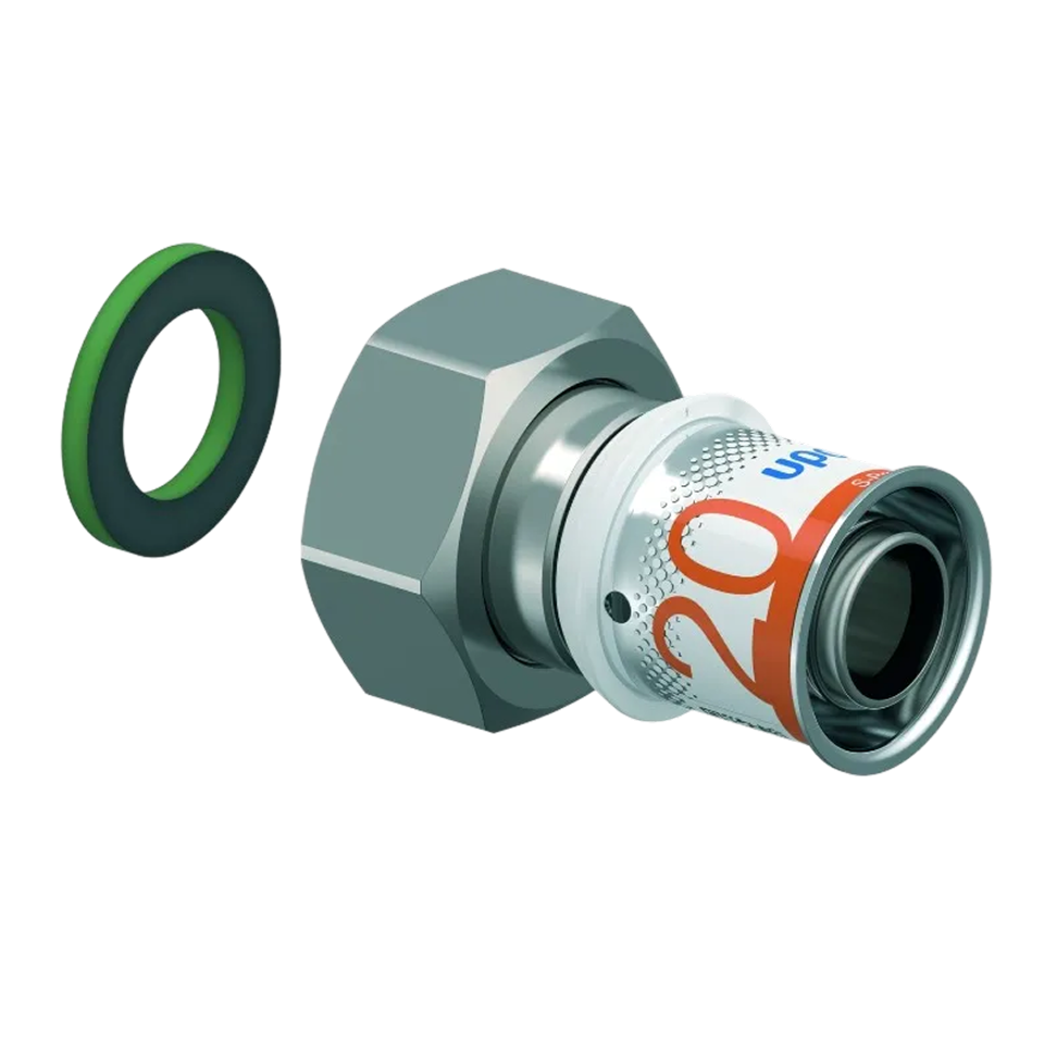 Uponor S-Press Plus schroefkoppeling wartel bi.dr. 20mmx3/4"