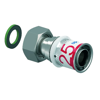 Uponor S-Press Plus schroefkoppeling wartel bi.dr. 25mmx3/4"