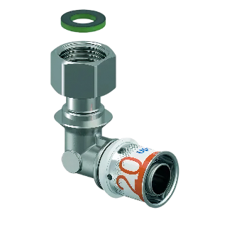 Uponor S-Press Plus pers knie + wartel bi.dr. 20 x 1/2"