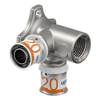 Uponor S-Press Plus Aqua pers dubbele muurplaat 90° 20x1/2"b