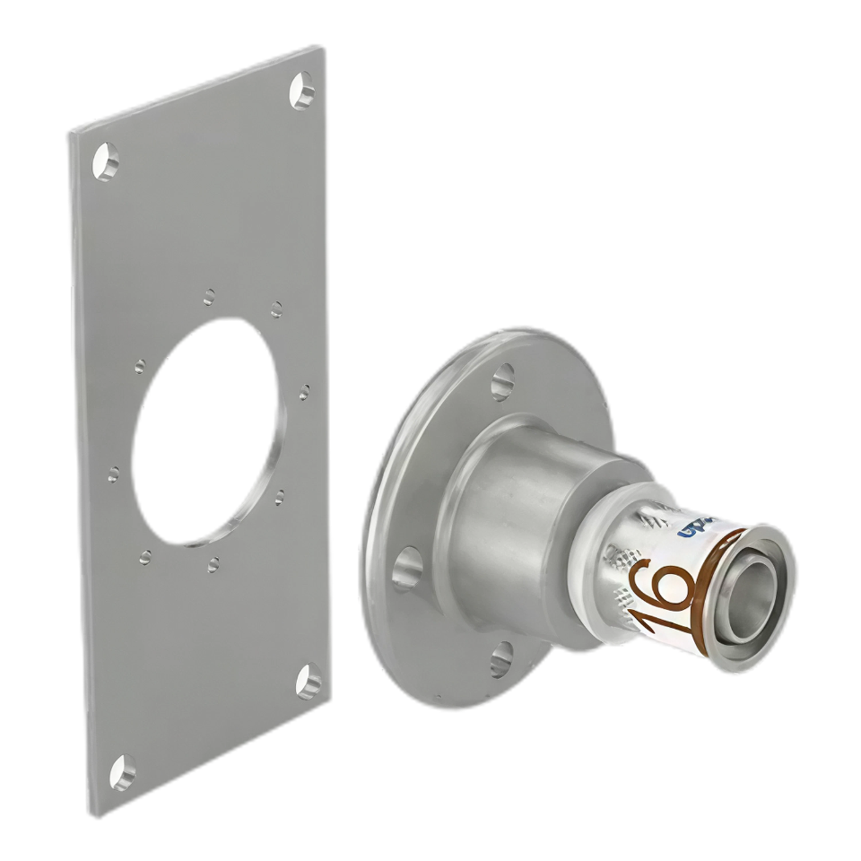 Uponor S-Press Plus Aqua pers muurdoorvoer recht 16mmx1/2"bi