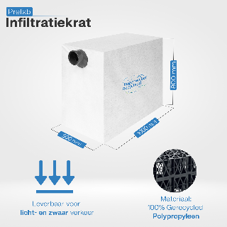 Prefab infiltratiekrat 400L, incl. aansl. 50x100x80 cm LBH