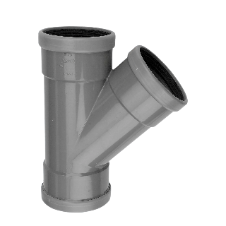 Wavin PVC M-T-stuk 45° GR 200 SN4 3M