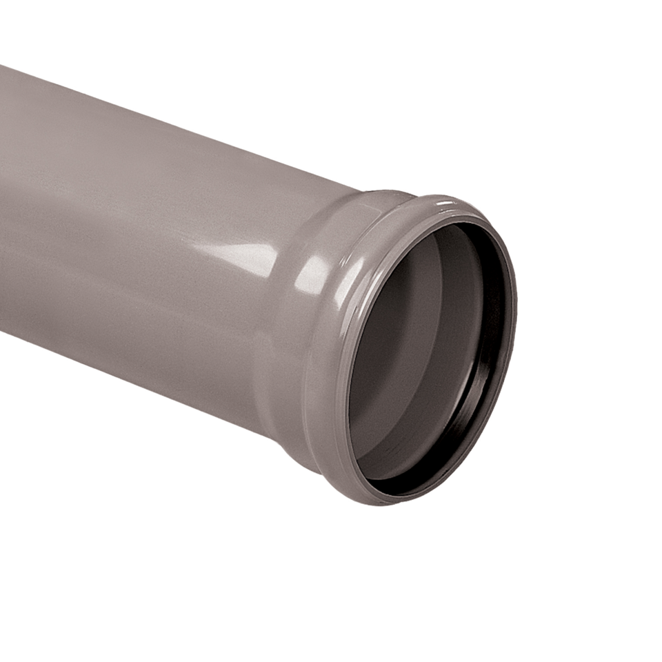 PVC buis 250 mm, grijs, SN8, manchet mof, L = 5 mtr
