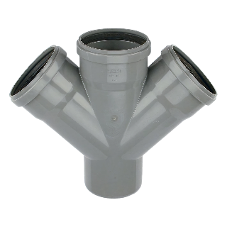 Wavin PVC M-Dubbel T-Stuk 45° GR 125 SN4 M/S
