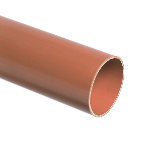 PVC buis 200 mm, r.bruin, SN8, gladde buis, L = 5 mtr