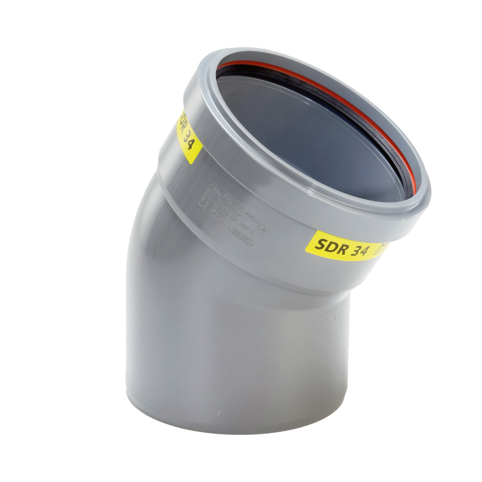 PVC Bocht 30° 160 SN8 M/S