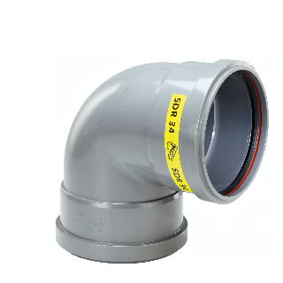 PVC Bocht 90° 125 SN8 M/M