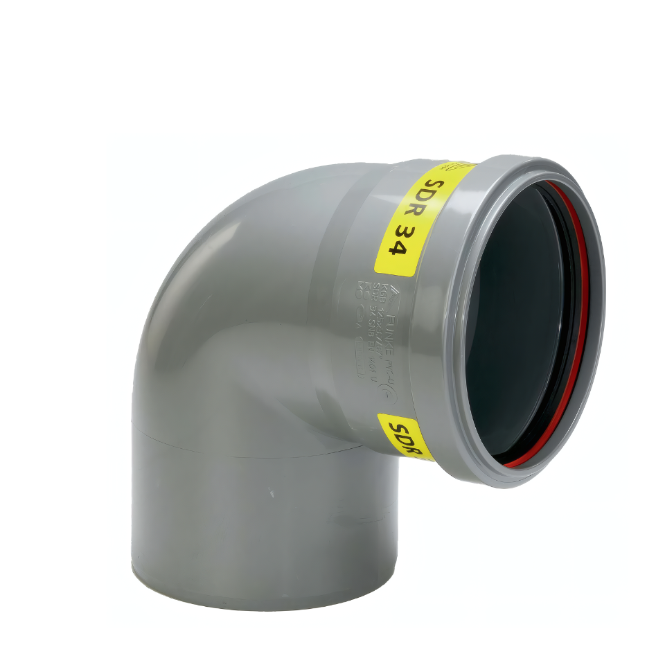 PVC Bocht 90° 125 SN8 M/S