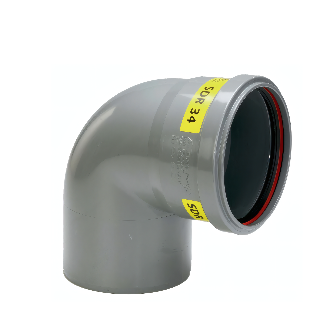 PVC Bocht 90° 200 SN8 M/S