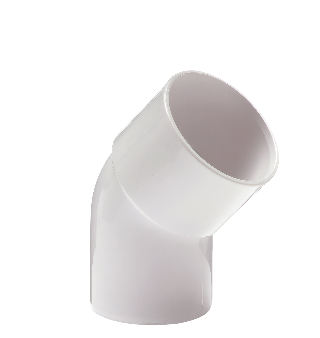 Pipelife lijm bocht 45gr 50mm mof-spie wit