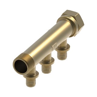 TECEflex silicium brons sanitairverdeler 2-groeps,  16 x 3/4