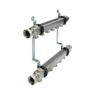 TECE RVS verwarmingsverdeler 9 groepen 3/4" euroc. zij-aansl