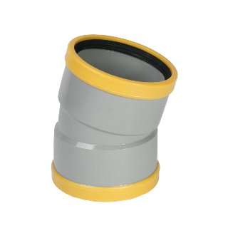 Wavin PVC Bocht 15° GR/GD 160 SN8 M/M