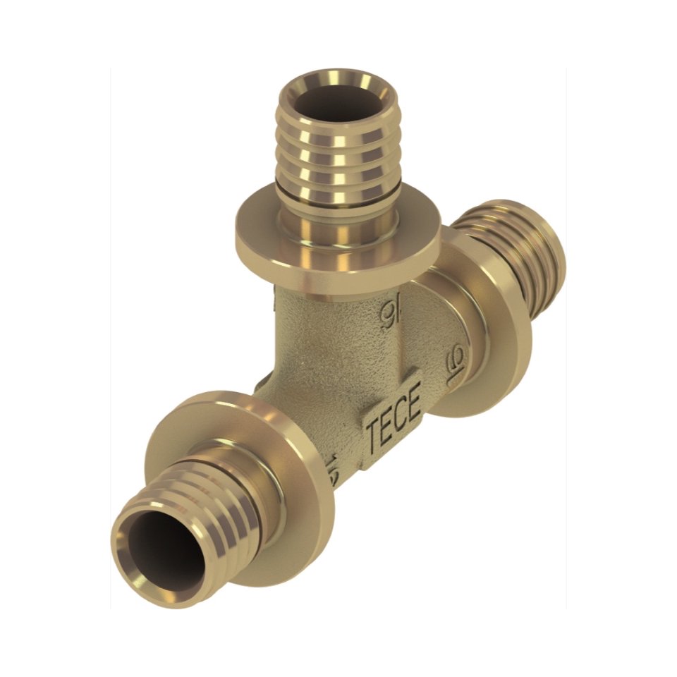 TECEflex T-stuk messing,  25 x 25 x 25