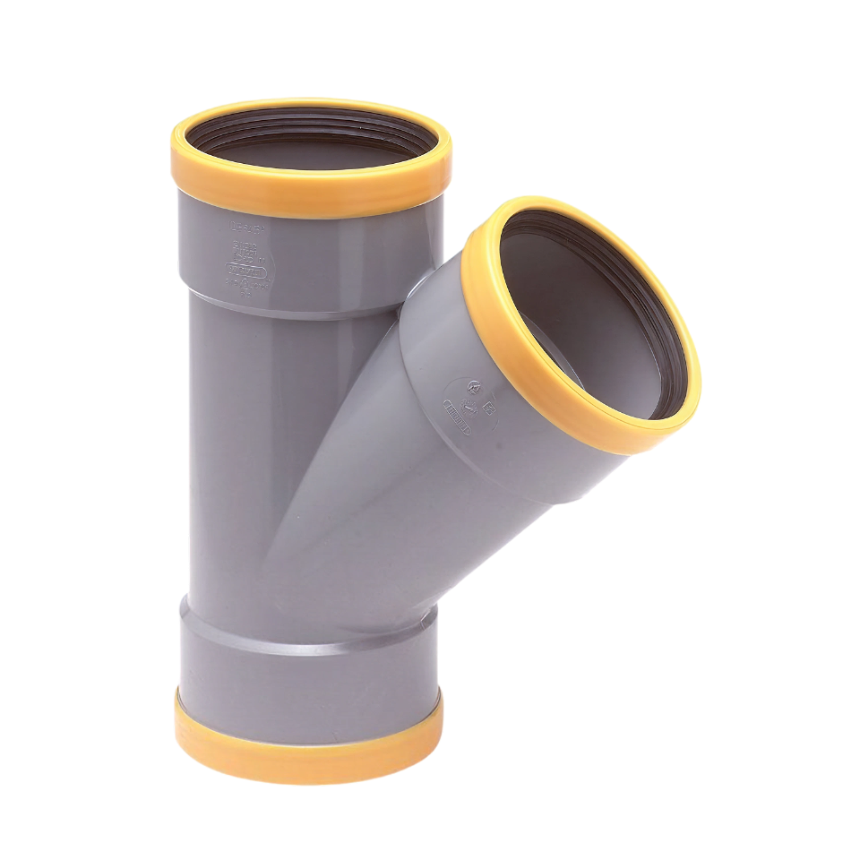 Wavin PVC T-stuk 45° GR/GD 160 SN8 3M