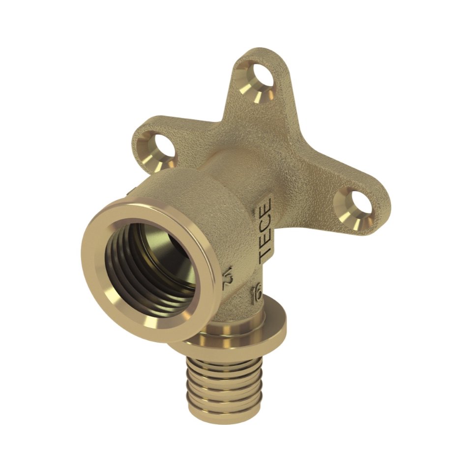 TECEflex muurplaat messing,  20 x Rp 1/2"
