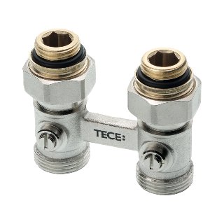 TECE 2-pijps H-blok, recht, voor radiatoren, 1/2" bu.dr.