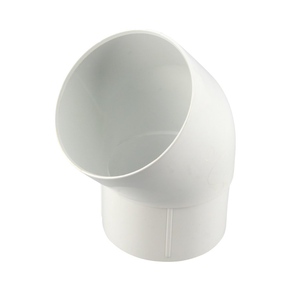 NICOLL Techtan PVC-Ti bocht 45° d80 m/s verjongd wit