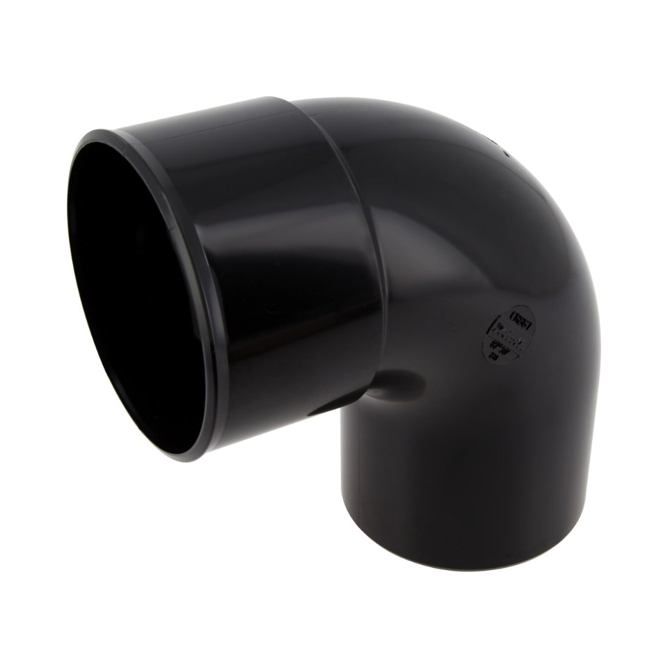NICOLL Techtan PVC-Ti bocht 87,5° d80 m/s zwart