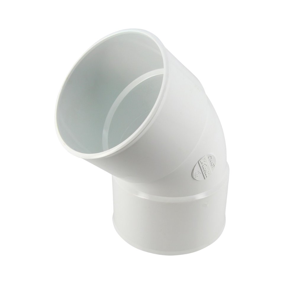 NICOLL Techtan PVC-Ti bocht 45° d100 m/m wit