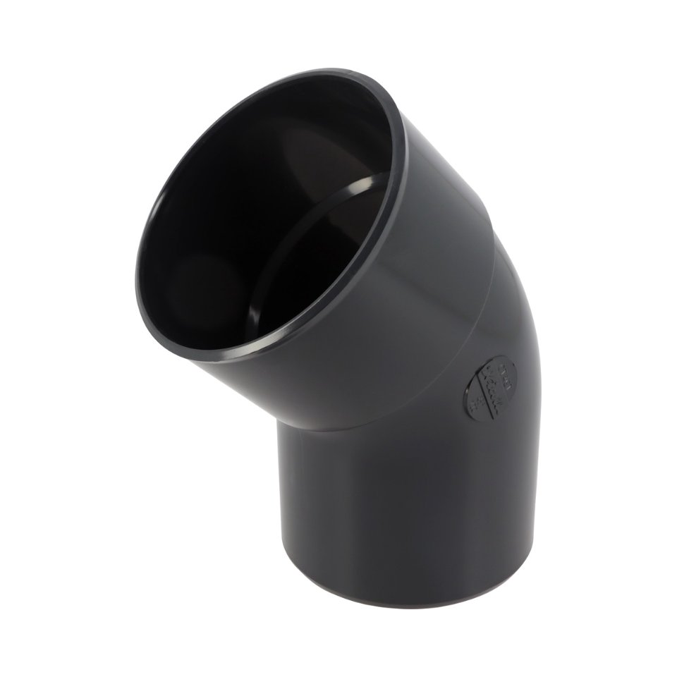 NICOLL Techtan PVC-Ti bocht 45° d100 m/s antraciet