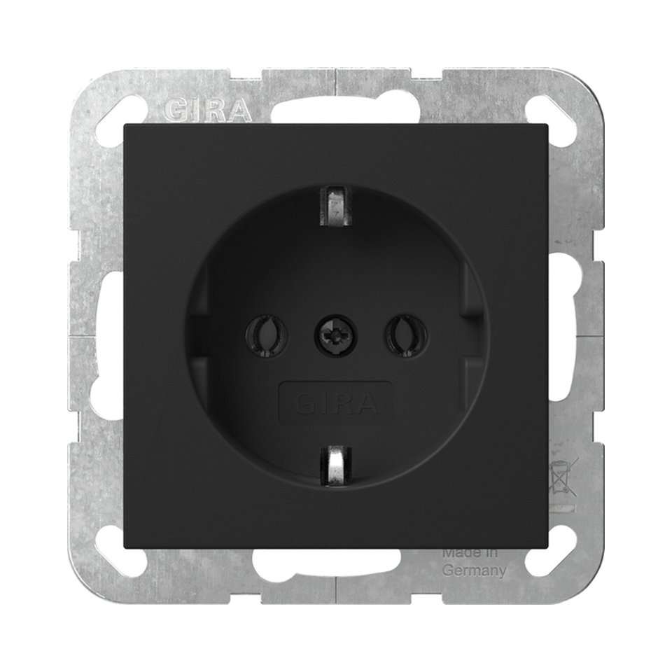 GIRA wcd, enkel, inbouw, zwart, randaarde, type  55