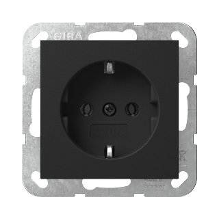 GIRA wcd, enkel, inbouw, zwart, randaarde, type 55