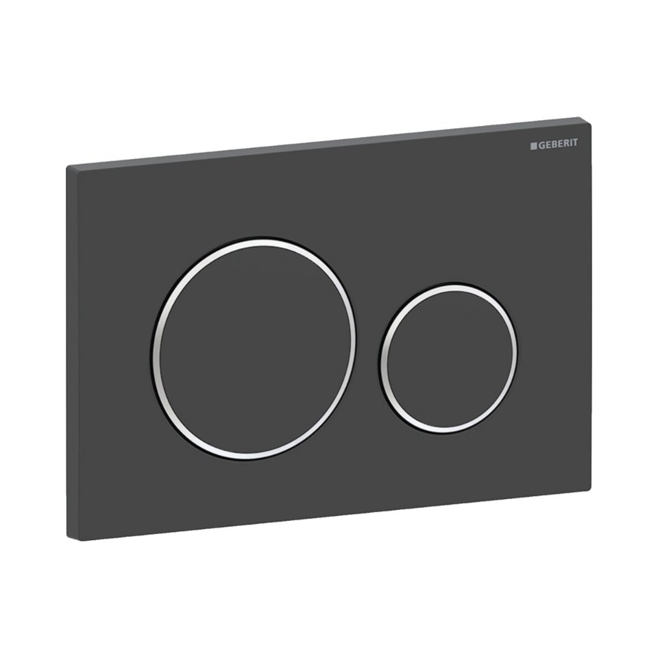 Geberit Sigma 20, bediening, mat zwart/glans verchr.