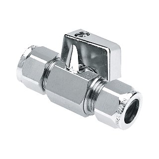 Minikogelkraan recht knel 12x10 (chromen knop)